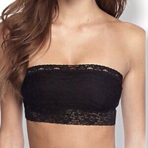 Free People Bandeau Scallop Lace Bra in Black Size XS NWT